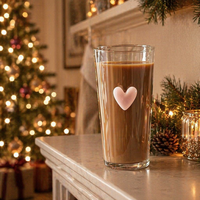 Tasse moderne en verre borosilicate résistant aux hautes températures, style Instagram, en forme de cœur, avec poignée, pour vin, lait et cola, design original