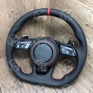 Volant de direction en cuir Alcantara entièrement personnalisé pour Audi RS A4 A5 A6 C7 B8 R8 <span class=keywords><strong>S3</strong></span> S4 S5 Q7 A7 S7 TT RS3 RS5 RS6 RS7 B9 - Product Image 1
