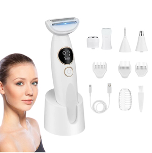 Set de Depilación Impermeable Más Popular, Depiladora Eléctrica Portátil 5 en 1 para <span class=keywords><strong>Mujer</strong></span>, Afeitadora Indolora para <span class=keywords><strong>Cuerpo</strong></span> y Rostro, Recortadora de Vello - Product Image 1