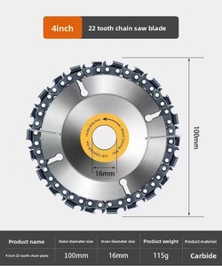 Disco de sierra de cadena de acero de 1/4" x 4" de grado industrial de alta calidad para tallado de madera, venta al por mayor de fábrica - Product Image 3