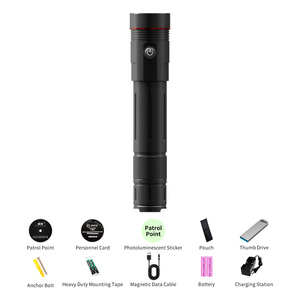 Sistema de patrullaje de seguridad con lector/grabador RFID de largo alcance (incluye estación de descarga), linterna integrada, software de computadora gratuito - Product Image 1