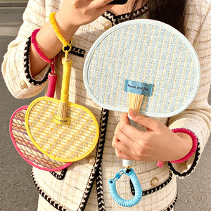 Handmade Woven Palm Leaf Fan Lightweight Foldable Manual Handheld Fan For Outdoor Use Children's Day Gift - Product Image 3