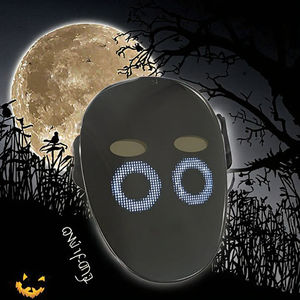 Bluetooth APP Control Smart Carnival <span class=keywords><strong>LED</strong></span> Mascarilla recargable con pantalla <span class=keywords><strong>de</strong></span> luz programable Fotos <span class=keywords><strong>de</strong></span> bricolaje para Halloween - Product Image 5