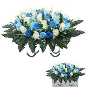 Flores Artificiales de Rosa para Funeral, Tributo para Tumba, Decoración para Arreglos Florales en Cementerios y Lápidas - Product Image 1