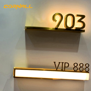 Numero civico a led per esterni in metallo luminoso retroilluminato moderno da 6 pollici con luce - Product Image 2