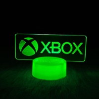 Lámpara de Noche para Gamers con Iconos 3D, Lámpara de Juego con Control Remoto, Multicolor, Cableada/Inalámbrica, de Plástico Acrílico, 1 Año de Garantía