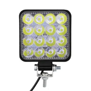 Foco cuadrado de 3 pulgadas y 16LED, barra de luz de trabajo para coche de 48W, reflector LED 4x4 3030, lámpara antiniebla DE CONDUCCIÓN todoterreno para coche, camión, SUV, Tractor