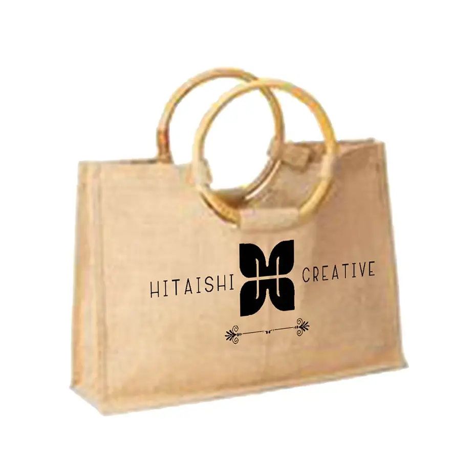 Высококачественная многоразовая Джутовая сумка с двумя ремешками и ручками на экспорт от ИНДИЙСКОГО Производителя