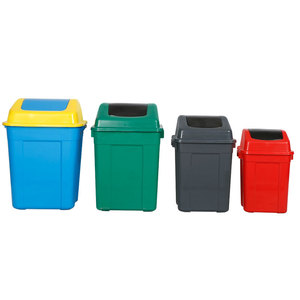 Poubelle à couvercle basculant en plastique, poubelle carrée en plastique, poubelle en plastique de 20L, 30L, 50L, 80L - Product Image 2