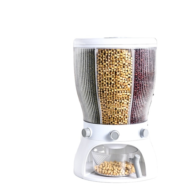 Hot Sale Bucket Wall mo Dispenser Kitchen Food Grain Rice Cont 10 kg Rice Box clear Plastic square Storage