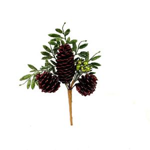 Высокое качество, 2345 искусственная сосна, украшение для дерева, красная сосновая шишка, зеленые ягоды, ветки для дома, Рождественский венок - Product Image 2
