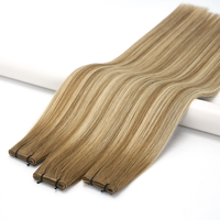 Extensiones de Cabello Humano Lanxun Hair Invisible Genius Weft, Ondulado, Doble Trama, 24 Pulgadas, para Distribución al por Mayor