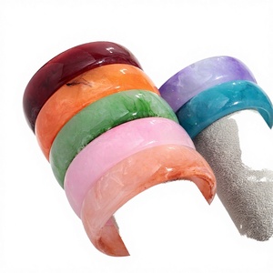 Trend New <b>Large</b> Diameter Geometric Acrylic Dreamy <b>Marble</b> Colorful Resin Bangle Bracelet Unisex Gift - Product Image 3
