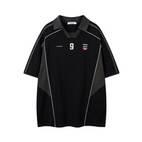 T-shirt à manches courtes style été 2025 pour hommes 100% coton incrusté Patchwork col rabattu Jersey pour Polo Sports