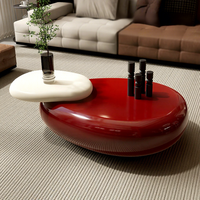 Ouyun Table basse convertible de luxe moderne Design créatif pour petits appartements Meubles de salon rotatifs mobiles