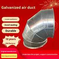 Plaque en acier galvanisé pour conduit en angle rectangulaire, avec bride de fixation standard, bonne étanchéité, durable, pour ventilation de garage montée au plafond