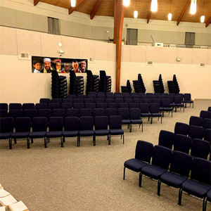 Sillas <span class=keywords><strong>de</strong></span> Iglesia Apilables con Respaldo y Asiento Tapizados, Cómodas, Económicas, <span class=keywords><strong>de</strong></span> Fabricante Directo - Product Image 1