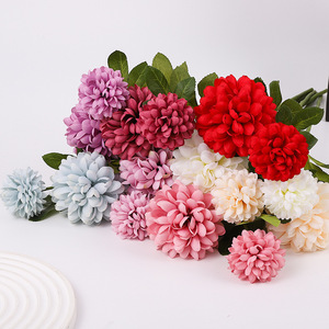 <b>Artificial</b> Hydrangea <b>Bouquet</b> Silk Flowers White Pink Red Blue Purple Wedding Home Decoration High Simulation Reusable - Product Image 4