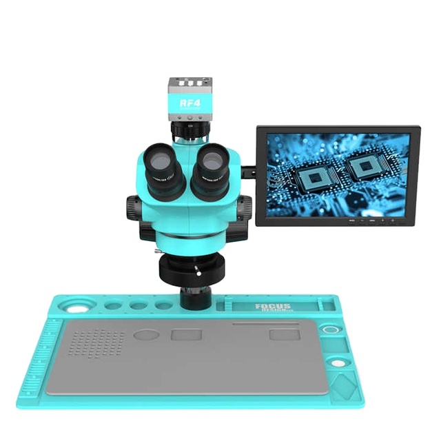 RF4 RF7050TVD2-2KC2-S101 Trinocular Zoom Electronic Repair Microscope With 2K Camera 10 Inch Monitor Mobile IC Chips Repair