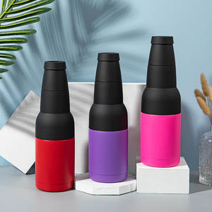 Vente chaude 12Oz En Acier Inoxydable Refroidisseur De Bière Bouteille D'eau <span class=keywords><strong>Avec</strong></span> Ouvre-Bière Flacon compte-gouttes Tubes Givré Noir - Product Image 6