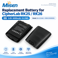 Batterie de remplacement Misen pour scanner CipherLab RK25 RK26 BA-0124A0 KBRK250X00505 3.8V 4000mAh rechargeable OEM