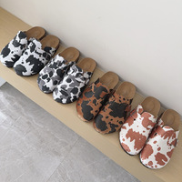 Sandales pour femmes à motif vache laitière en métal et crin de cheval grande taille, pour le commerce transfrontalier, Nouvelle collection Printemps/Automne 2026