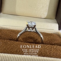 Bague de fiançailles classique solitaire en diamant de laboratoire VVS2, or 10K 14K 18K, PT950, 4 griffes, personnalisable 1 2 3 CT