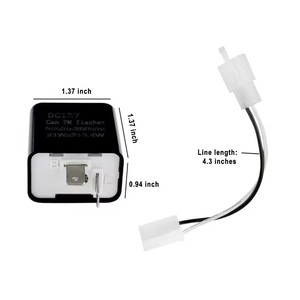 Relé intermitente LED electrónico ajustable de 2 pines con cables para bicicletas, motocicletas, scooters, señales de giro, relé intermitente Hyper Flash - Product Image 3