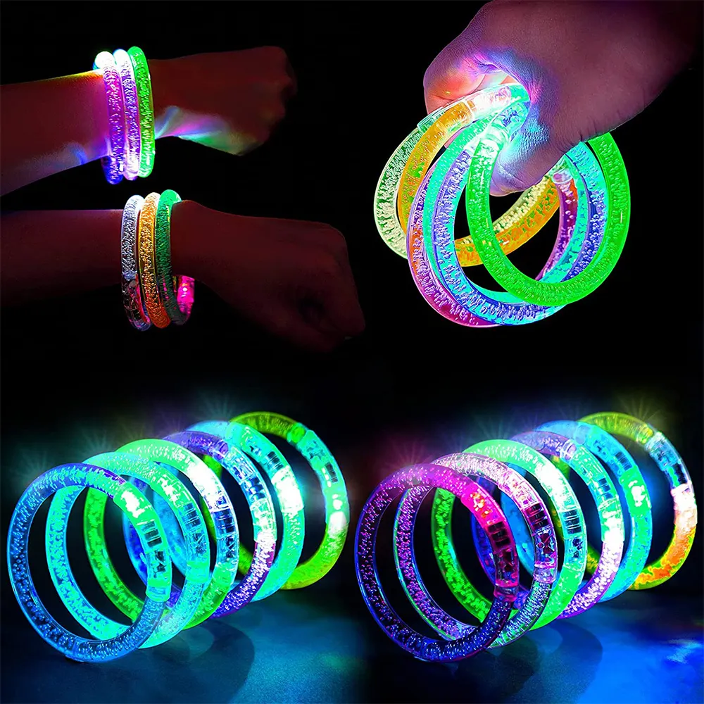 Bracelets de bâtons lumineux Flash Bracelet lumineux de fête à LED colorée pour Halloween Fournitures de fête d'anniversaire de mariage de Noël