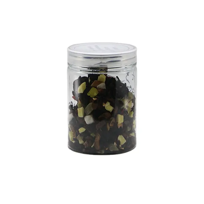 Plastic Jars 2oz 4oz Clear PET food storage Jars with Clear Screw Caps for Candy Spice in Kitchen