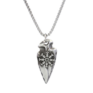 Collar con colgante de flecha de acero inoxidable yunnique con diseño de copo de nieve para hombre, joyería de regalo, estilo Retro europeo americano - Product Image 5