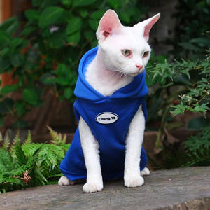 Petit pull <span class=keywords><strong>chat</strong></span> de luxe vêtements d'hiver en velours pour <span class=keywords><strong>Sphinx</strong></span> chats sans poils mignon motif Animal vêtements pour animaux de compagnie pour la saison de printemps - Product Image 5