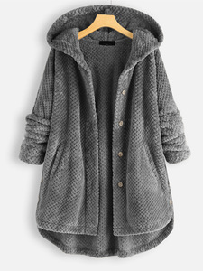 Plus-size Women's Hooded Double-sided <strong>Velvet</strong> Fashion Long Plus-size Women's Hooded <strong>Coat</strong> - Product Image 2