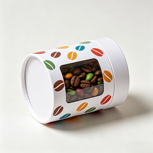 Biodegradable Food Grade Paper Tube Tea Coffee beans Powder Packaging Cardboard Tube with clear <b>window</b> - Product Image 2