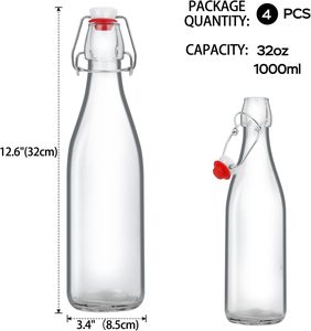 High Quality 100ml-300ml Customizable Airtight Sealed Borate Glass <b>Bottles</b> with Buckles Lid Screen Printing Baby Food & Milk Use - Product Image 5