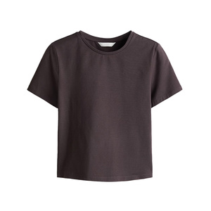 เสื้อยืดครอปผู้หญิงสไตล์ลำลอง ใส่สบายทุกวัน เหมาะสำหรับการเคลื่อนไหวอย่างง่ายดาย พร้อมดีไซน์เรียบหรูและสัมผัสนุ่มนวล - Product Image 1