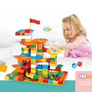 135 Stück Lernspiel zeug Big Marble Run Bausteine Bau Spielzeug Set Puzzle Rennstrecke für Kinder
