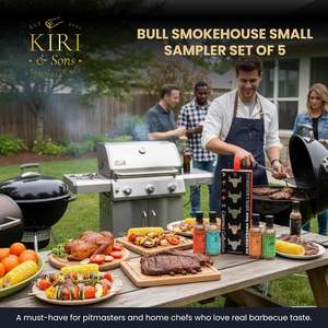 Set de Regalo de Especias para Barbacoa Smokehouse Pitmasters, 5 Mezclas de Condimento Gourmet (Cajun/Caribbean/Memphis/Southwest) |   Bull Camping al Aire Libre - Product Image 2