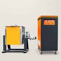 Fourneau de fusion à induction en cuivre CE ISO 30KG, 30KW 380V triphasé, avec pot en graphite pour le recyclage des métaux ferreux et la coulée