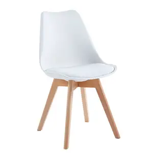 Benen Stoel Plastic Rug Comfortabel Zacht Kussen Eetkamerstoelen Ontwerp Abs Pp Cross Wood Klassiek Eetkamermeubilair Modern