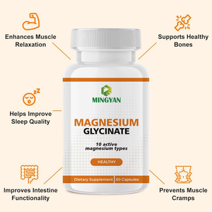 Cápsulas de Glicinato de Magnesio OEM/ODM 400mg, Mejora la Densidad Ósea y la Calidad del Sueño, Suplemento Diario con Vitaminas B6 y D3 para Adultos - Product Image 2