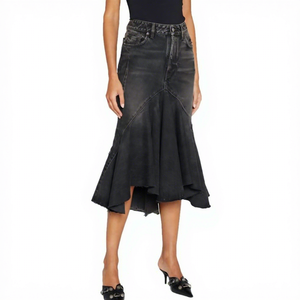 Tono <span class=keywords><strong>Beige</strong></span> y Detalle de Bolsillo <span class=keywords><strong>Cargo</strong></span> Fruncido, Denim Oscuro y Diseño de Pierna con Abertura Alta, Lavado Claro y Silueta Recta Minimalista - Product Image 5