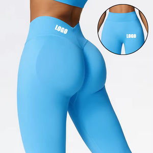 Leggings Deportivos de Yoga con Logotipo Personalizado, Efecto Push-Up y Levanta Glúteos, Espalda en V, para Gimnasio, para Mujer - Product Image 1