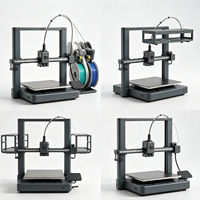 Sistem Printer 3D Multi-Warna Bamboo Lab A1 Combo AMS Lite Kecepatan Tinggi 500mm/s Kalibrasi Otomatis Operasi Senyap