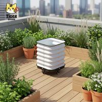 Jardinière sur roulettes TOPSTAR en alliage d'aluminium léger, auto-arrosante, écologique et durable, pour jardin surélevé en métal galvanisé à domicile