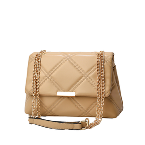 Sac carré matelassé de luxe pour femme, en cuir PU ultra doux, avec fermeture éclair et bandoulière chaîne, sac à bandoulière, capacité 2L, Printemps 2026 - Product Image 1