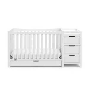 Cuna Convertible de Madera 4 en 1 Personalizable y Cambiador, Muebles Infantiles Multifuncionales para Combinaciones con Libertad de Elección - Product Image 1