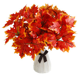 Hojas de arce artificiales Paquete de colores de otoño artificial Fiesta de Acción de Gracias de Halloween Decoraciones de mesa de jardín Hoja de arce de otoño - Product Image 4