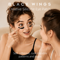Masques sous-yeux jetables auto-adhésifs en silicone BLACKWINGS avec logo et motif personnalisés, patchs doux naturels pour extensions de cils