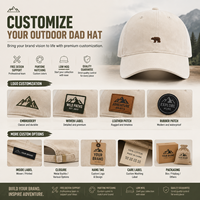 Gorra de Béisbol de Algodón Lavado Estilo Vintage al por Mayor, Gorra de Papá sin Estructura con Bordado de Animales Personalizado para Senderismo al Aire Libre